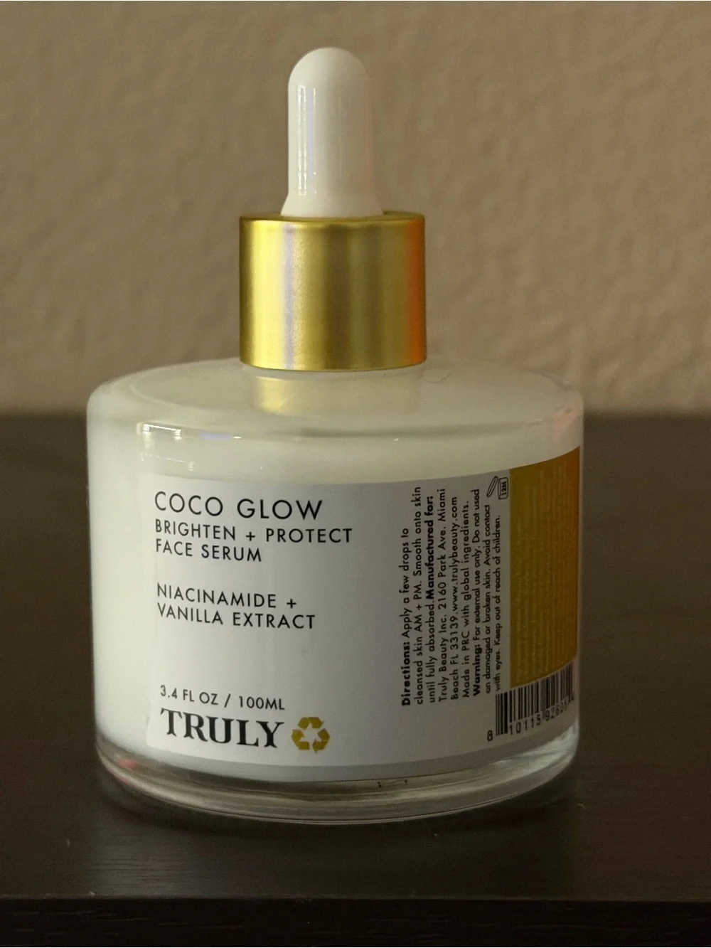 Truly Beauty Coco Glow Brighten + Protect Face Serum 3.4 fl oz.